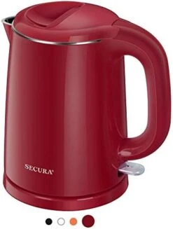 Stainless Steel Double Wall Electric Kettle Water Heater For Tea Coffee W/Auto Shut-Off And Boil-Dry Protection, 1.0L (White) -KitchenAid Shop 41t12PY5a L. AC 1