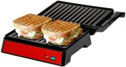 Vente Electric Panini Press Grill And Sandwich Maker With Nonstick Coated Plates, Opens 180 Degrees For Any Food, 1000W Thermostat Control Removable Drip Tray And Easy To Clean Grids, Silver GP0540BR -KitchenAid Shop 41t1URvIhpL. AC