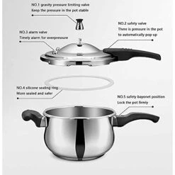 304 Stainless Steel Pressure Cooker, Household Gas Explosion-proof Small Pressure Cooker, General Use For Gas Stove And Induction Cooker Large Capacity (Size : 4L) -KitchenAid Shop 41tBenwvNgS