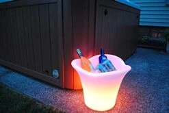 Napa: 16 Inch Color Changing LED Light Ice Bucket; Wireless, Rechargeable Outdoor Patio Pool Ice Bucket Drink Cooler - Up To 20 Hours Of Ambient Light -KitchenAid Shop 41tICyA4kiL