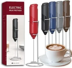 Electric Milk Frother Handheld, Battery Operated Whisk Beater Foam Maker For Coffee, Cappuccino, Latte, Matcha, Hot Chocolate, Mini Drink Mixer,Multi-Function Blender,Frother With Stand(Red) -KitchenAid Shop 41tIyPsMEcL. AC