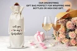 Godfather Wine Gift Bag, Cotton Burlap Wine Bags, Will You Be My Godfather, Baptism/Godparents Proposal/Communion Christening Gifts - 11 -KitchenAid Shop 41tN9J8PN5L