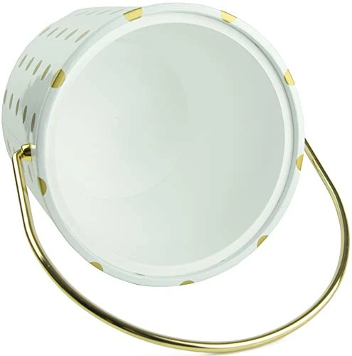 Hand Made In USA White & Gold Double Walled 3-Quart Insulated Ice Bucket With Ice Tongs (Polka Dot Collection) 5 Hand Made In USA White & Gold Double Walled 3-Quart Insulated Ice Bucket With Ice Tongs (Polka Dot Collection) - Image 3