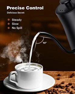 Gooseneck Electric Kettle 1.0L With Temperature Control,Ultra Fast Boiling Hot Water Kettle For Pour-Over Coffee/Tea,100% Stainless Steel, 5 Variable Presets, 12H Keep Warm,Leak-Proof, 1200W -KitchenAid Shop 41tP4pjR90L