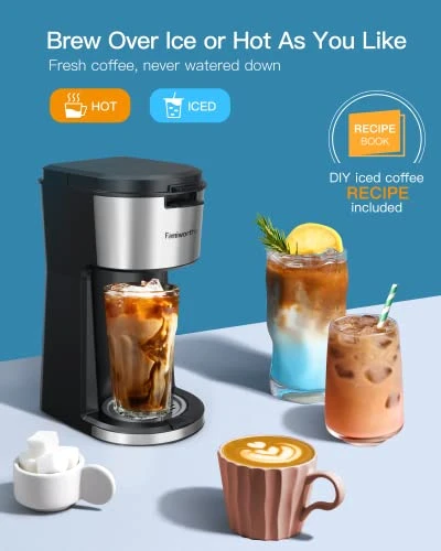 Iced Coffee Maker, Hot And Cold Coffee Maker Single Serve For K Cup And Ground, With Descaling Reminder And Self Cleaning, Iced Coffee Machine For Home, Office And RV 4 Iced Coffee Maker, Hot And Cold Coffee Maker Single Serve For K Cup And Ground, With Descaling Reminder And Self Cleaning, Iced Coffee Machine For Home, Office And RV - Image 2