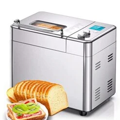 Mbj Bread Machine Stainless Steel Automatic Bread Maker Programmable Bread Maker With 3 Bread Size Fruit Nut Dispenser -KitchenAid Shop 41tShUSjgAL