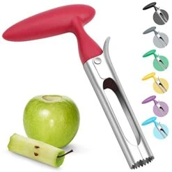 Premium Apple Corer, Food-Grade Stainless Steel Blade, Sturdy Ergonomic Handle, Easy To Use, Sharp And Durable, For Removing Cores Of Apples And Pears, 6.9Inch, Red
