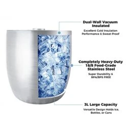 3L Large Vacuum Insulated Ice Bucket With Lid & Tong Stainless Steel Champagne Buckets For Cocktail Bar, Parties & Outdoor -KitchenAid Shop 41tVLyKmt9L