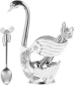 Espresso Spoons 1 Set Of Coffee Spoon Holder Coffee Dessert Spoon Metal Swan Base Holder Spoon Organizer Ice Cream Spoons Scoop Teaspoons Coffee Dessert Flatware Golden Mixing Spoons -KitchenAid Shop 41tahNJ8pKL. AC
