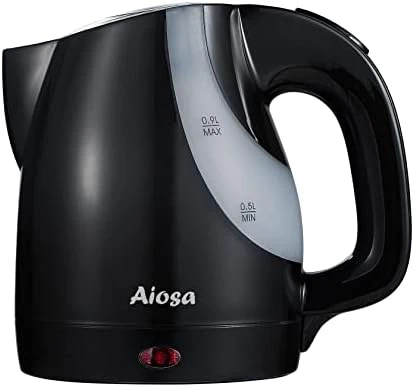 Mini Electric Kettle 0.9L,Kettle Water Boiler,Portable Tea Kettles With Auto Shut Off,Travel Kettle,Personal Kettle,Aiosa Electric Kettle(Black) 8 Mini Electric Kettle 0.9L,Kettle Water Boiler,Portable Tea Kettles With Auto Shut Off,Travel Kettle,Personal Kettle,Aiosa Electric Kettle(Black) - Image 6