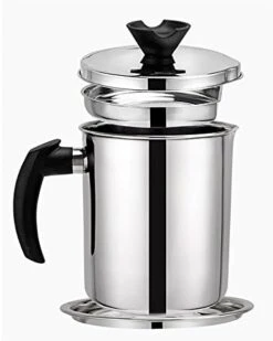 18/8 Stainless Steel Oil Storage Grease Keeper, Grease Strainer Pot Grease Container With Mesh Strainer (2.0 L) -KitchenAid Shop 41tgbol9XAL. AC