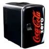 Coca-Cola Zero CZ04 4 Liter/4.2 Quarts 6 Can Portable Cooler/Mini Fridge, Beverages, Baby Food, Skincare And Medications-Use At Home, Office, Dorm, Car, RV Or Boat-AC & DC Plugs Included, Black/Red