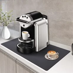 Coffee Mat Absorbent Coffee Bar Mat For Kitchen Hide Stain Rubber Backed,Super Absorbent Draining Mat,12" X 19" Coffee Bar Accessories Fit Under Coffee Pot