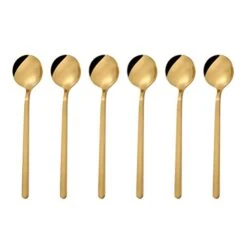 Mixing Spoons Mixing Spoons 6 Pcs 13CM Spoons Stainless Steel Handle Mini Round Teaspoons Coffee Spoons Stirring Spoons For Sugar Coffee Golden Stainless Steel Spoon Stainless Steel Spoon