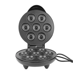 Donut Maker, 1000W Nonstick Surface Mini Donut Maker Machine Double Sided Heating Electric Doughnut Maker, Makes 7 Doughnuts, For Kids Breakfast Snacks Desserts, For Home Bakery (Black) -KitchenAid Shop 41toVEYjC0L