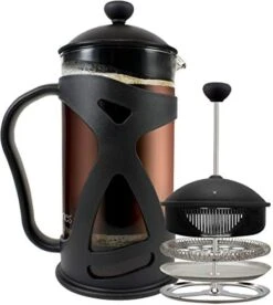 French Press Coffee Press Maker With Reusable Stainless Steel Filter, Large Comfortable Handle & Glass Protecting Durable Black Shell -KitchenAid Shop 41toWVYIfrL. AC