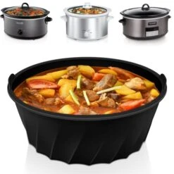 Silicone Slow Cooker Liners, Silicone Crockpot Liner For 6 Quart Oval Slow Cookers, Reusable Crock Pot Liners Silicone Leakproof BPA Free Heat Resistant Dishwasher Safe