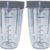 24 Ounce Tall Cup Jar With Lip Rings, Compatible With Nutribullet 600W, 900W, NB-101B, NB-101S, NB-201, NBR-0601, NBR-1201, NB9-1301, 900 Pro Series Blenders, 2 Pack Replacement Parts