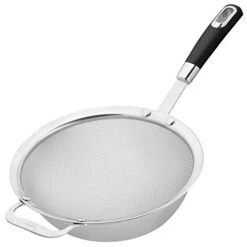9" Large Fine Mesh Strainer With Sturdy Handle - Sieve Fine Mesh Stainless Steel - Ideal Quinoa Strainer