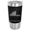 20oz Vacuum Insulated Tumbler Mug, Truck Cab, Personalized Engraving Included (Faux Leather, Black)