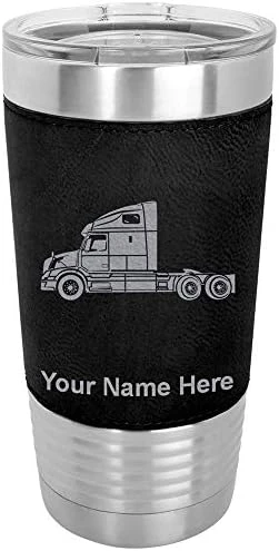 20oz Vacuum Insulated Tumbler Mug, Truck Cab, Personalized Engraving Included (Faux Leather, Black) 10 20oz Vacuum Insulated Tumbler Mug, Truck Cab, Personalized Engraving Included (Faux Leather, Black) - Image 8