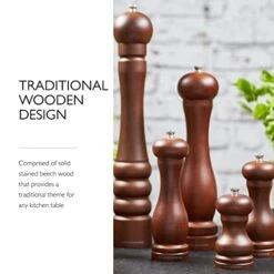 Cole & Mason 12.5-inch Forest Capstan Pepper Mill - Adjustable Pepper Grinder - Refillable Spice Tools - Hand Wash Kitchen Tools - Beech Wood -KitchenAid Shop 41uBkRvFs6L