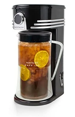 3-Quart Iced Tea & Coffee Brewing System With Double-Insulated Pitcher, Strength Selector & Infuser Chamber, Also Perfect For Lattes, Lemonade, Flavored Water, Black