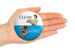 Big 3.5” Dirty Clean Dishwasher Magnet Ends Common Kitchen Problem. Adheres To Any Surface. Blue And White. -KitchenAid Shop 41uKTAKapOL