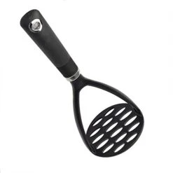 Potato Masher Sturdy And Heat Resistant, Safe For Non-Stick Cookware, Soft Grip Nylon Gadget, Black