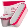 Ice Cream Containers For Homemade Ice Cream, Reusable Storage Freezer Ice Cream Container With Lids,2 Pack, BPA FREE, Dishwasher Safe Tub. Double Insulated, 1.5 Quart, Red And Burgundy , Non Slip Base, Stackable On Freezer Shelves.