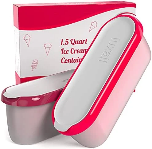 Ice Cream Containers For Homemade Ice Cream, Reusable Storage Freezer Ice Cream Container With Lids,2 Pack, BPA FREE, Dishwasher Safe Tub. Double Insulated, 1.5 Quart, Red And Burgundy , Non Slip Base, Stackable On Freezer Shelves. 7 Ice Cream Containers For Homemade Ice Cream, Reusable Storage Freezer Ice Cream Container With Lids,2 Pack, BPA FREE, Dishwasher Safe Tub. Double Insulated, 1.5 Quart, Red And Burgundy , Non Slip Base, Stackable On Freezer Shelves. - Image 5