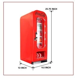 Coca-Cola Exclusive New Retro Vending Machine Style 10 Can Mini Fridge, 12V DC/110V AC With Tall Window Display For Home, Dorm, Office, Games Room 11 Coca-Cola Exclusive New Retro Vending Machine Style 10 Can Mini Fridge, 12V DC/110V AC With Tall Window Display For Home, Dorm, Office, Games Room -KitchenAid Shop 41uVthL4nZL