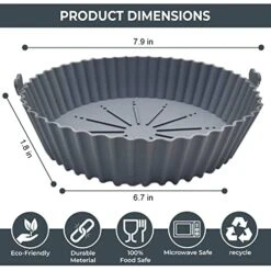 GENERIC Silicone Air Fryer Liners With 3 Pcs, 1 Pack Air Fryer Pots Air Fryer Pan Liners Reusable Silicone Air Fryer Liners For 3-5QT Air Fryer Accessories