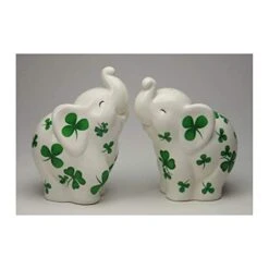 20897 Shamrock Elephant Salt And Pepper Shaker, Green