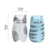 Cartoon Cat Salt & Pepper Shaker Set, Handpainted Stoneware, Dishwasher Safe