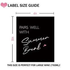 4 Pcs Summer Break Wine Label, Pairs Well With Summer Break Wine Bottle Stickers, New Job Wine Labels, New Beginning Fresh Start Wine Labels, New Home Party Decorations Supplies