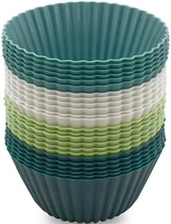 24 Pack Silicone Baking Cups Reusable Muffin Liners Non-Stick Cup Cake Molds Set Cupcake Silicone Liner Standard Size Silicone Cupcake Holder Reusable Cupcake Liners Christmas Gift (8 Rainbow Colors) -KitchenAid Shop 41unzo1oYkL. AC