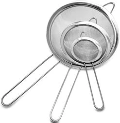 Set Of 3 Stainless Steel Fine Mesh Strainers Graduated Sizes 3.38", 5.5", 7.87" Strainer Wire Sieve Sifter With Insulated Handle For Kitchen Gadgets Tools - New Home Kitchen Essentials -KitchenAid Shop 41upyhhDfL. AC