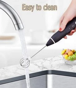 B Rechargeable Milk Frother Handheld Multi-functional Electric Foam Maker With 2 Stainless Whisks,3-Speed Adjustable Mini Milk Foamer For Blending Bulletproof Coffee, Latte, Cappuccino Hot Chocolate -KitchenAid Shop 41uu0dwnqpL