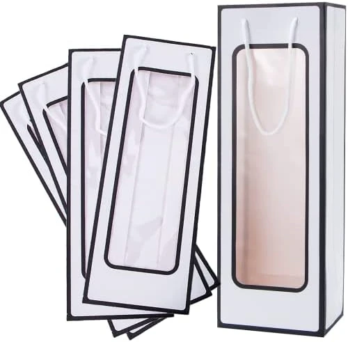 Wine Gift Bag With Window 20 Pack 4.92"x3.35"x 14.2" Wine Bags For Wine Bottles Halloween Birthday Housewarming Dinner Party Business-Black 12 Wine Gift Bag With Window 20 Pack 4.92"x3.35"x 14.2" Wine Bags For Wine Bottles Halloween Birthday Housewarming Dinner Party Business-Black - Image 10