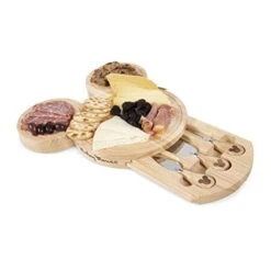 OSCANA Disney Mickey Mouse Head Shaped Cheese Board And Knife Set, Charcuterie Board Set, Wood Cutting Board With Cheese Knives, (Parawood) -KitchenAid Shop 41uznbHlfiL