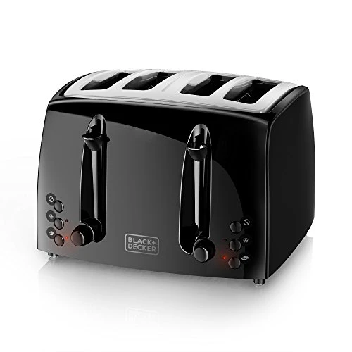 Black & Decker 4-Slice Toaster, Extra-Wide, Black, TR1410BD,10.91x11.54x7.71 & EasyCut Extra-Tall Can Opener With Knife Sharpener And Bottle Opener, Black, EC500B-T 4 Black & Decker 4-Slice Toaster, Extra-Wide, Black, TR1410BD,10.91x11.54x7.71 & EasyCut Extra-Tall Can Opener With Knife Sharpener And Bottle Opener, Black, EC500B-T - Image 2