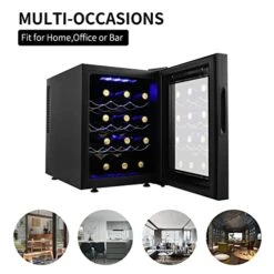 12 Bottle Wine Cooler Refrigerator, Compact Mini Wine Fridge With Digital Temperature Control Quiet Operation Thermoelectric Chiller, Freestanding Wine Cellar For Red, White, Champagne -KitchenAid Shop 41vBqL5pP4L