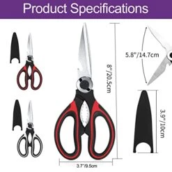 Kitchen Shears, 2 Pack Sharp Stainless Steel Kitchen Scissors, All-purpose Heavy Duty Scissors Essential In Kitchen Gadgets, Dishwasher Safe, Kitchen Scissors For General Use For Chicken/Poultry/Fish -KitchenAid Shop 41vGKi7oUqL