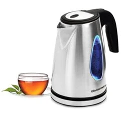 KT-1271# Ultimate 1.7 Liter Electric Kettle – Stainless Steel Design & Cordless 360° Base, Stylish Blue LED Interior, Handy Auto Shut-Off Function – Quickly Boil Water For Tea & More