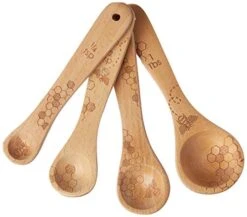 Laser Etched Beechwood Measuring Spoons | Set Of 4 | Honey Bee Design | Natural Wooden Measuring Spoons Set | Cute & Functional Kitchen Tools -KitchenAid Shop 41vKUjSjrlL