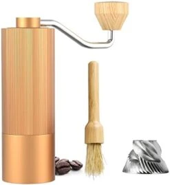 Manual Coffee Grinder, Stainless Steel Hand Coffee Grinder With Adjustable Settings Burr Coffee Grinder Manual With Cleaning Brush For Italian Coffee, Espresso, French Press, Gold -KitchenAid Shop 41vRjtapdL. AC
