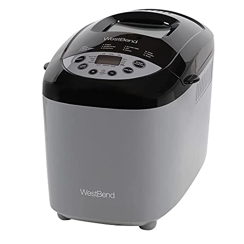 West Bend Hi-Rise Bread Maker Programmable Horizontal Dual Blade With 12 Programs Including Gluten Free, 3-Pound, Gray 4 West Bend Hi-Rise Bread Maker Programmable Horizontal Dual Blade With 12 Programs Including Gluten Free, 3-Pound, Gray - Image 2