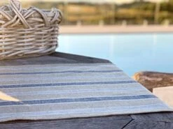 Nautical Table Runner - Cotton Decorative Embroidered Design – Natural, Navy Blue And White -Coastal Lighthouse (72 Inch) -KitchenAid Shop 41vVQWr0zaL