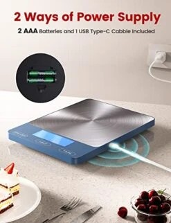 Food Scale -33lb Digital Kitchen Scale For Food Ounces Grams Rechargeable 304 Stainless Steel,Batteries And Type-C Charging | Perfect For Meal Prep, Cooking, And Baking, Blue 11 Food Scale -33lb Digital Kitchen Scale For Food Ounces Grams Rechargeable 304 Stainless Steel,Batteries And Type-C Charging | Perfect For Meal Prep, Cooking, And Baking, Blue -KitchenAid Shop 41vWChANITL